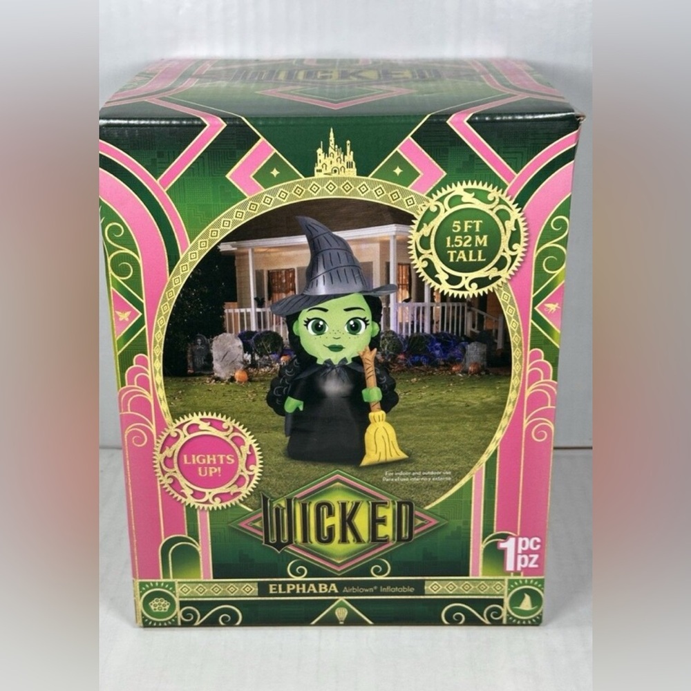 Halloween Wicked Airblown Yard Inflatable Elphaba 27.16 in x 21.25 in New.